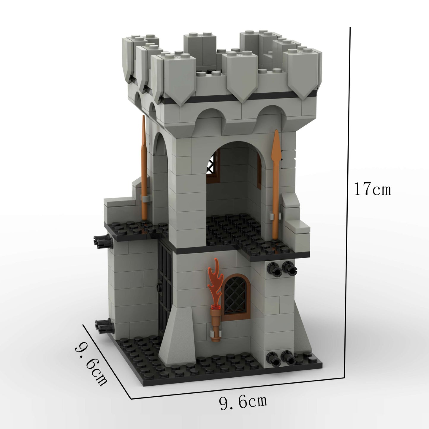 YEIBOBO ! DIY Military Series Building Bricks Model Set, Simulation Military War Scene Equipment Accessories for Kids 6+ (Medieval Wall-1567pcs)