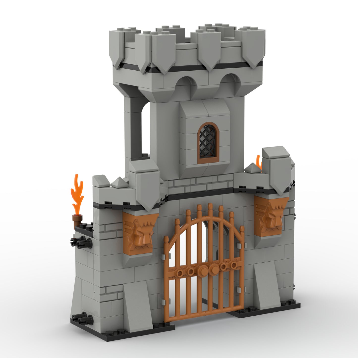YEIBOBO ! DIY Military Series Building Bricks Model Set, Simulation Military War Scene Equipment Accessories for Kids 6+ (Medieval Wall-1567pcs)