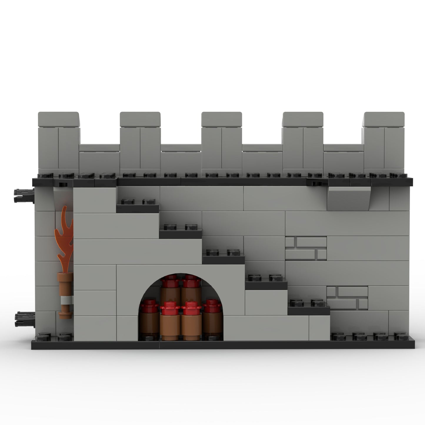 YEIBOBO ! DIY Military Series Building Bricks Model Set, Simulation Military War Scene Equipment Accessories for Kids 6+ (Medieval Wall-1567pcs)