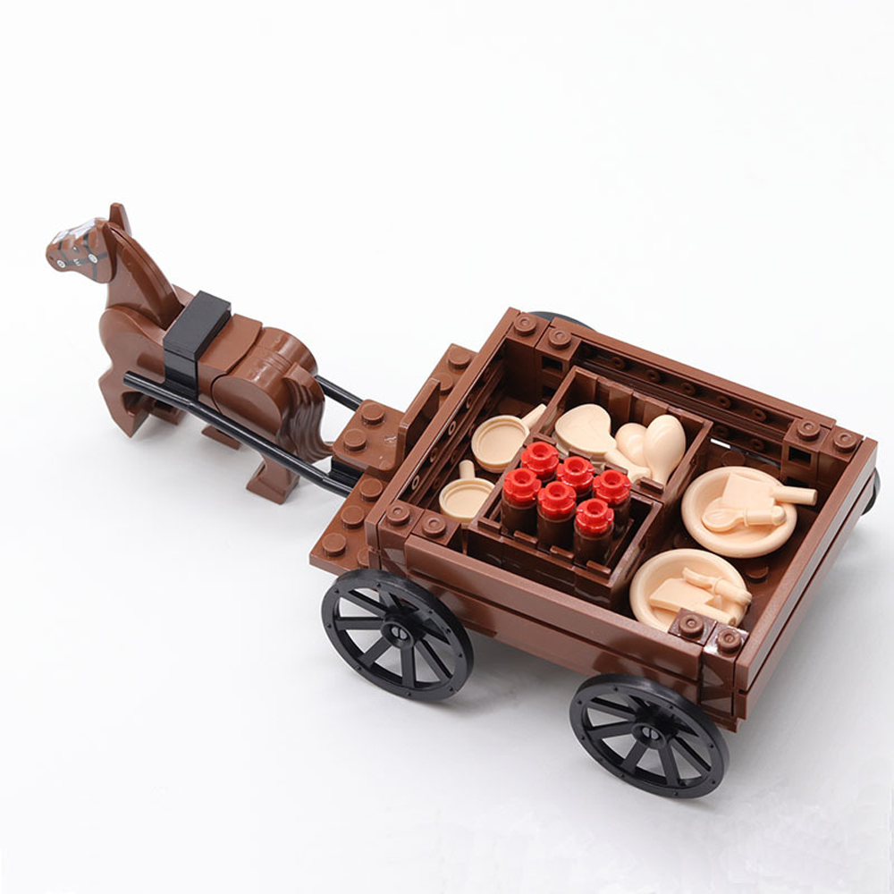 Bricks Model Set, Simulation Military War Scene Equipment Accessories for Kids 6+ (Grain Carriage-50pcs)