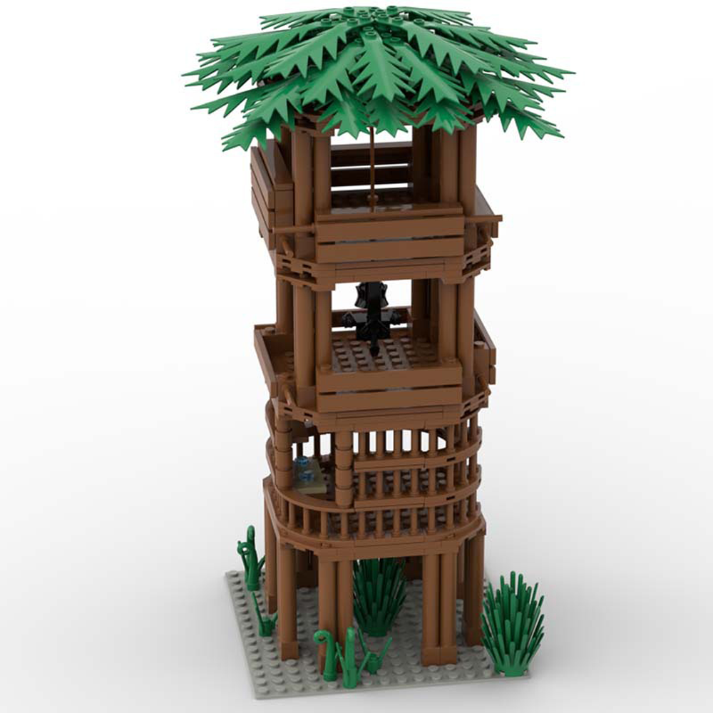 YEIBOBO ! DIY Military Series Building Bricks Model Set, Simulation Military War Scene Equipment Accessories for Kids 6+ (Wooden Tower-396pcs)
