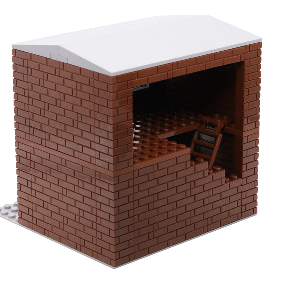 YEIBOBO ! DIY Military Series Building Bricks Model Set, Simulation Military War Scene Equipment Accessories for Kids 6+ (Ruined Mansion-194pcs)
