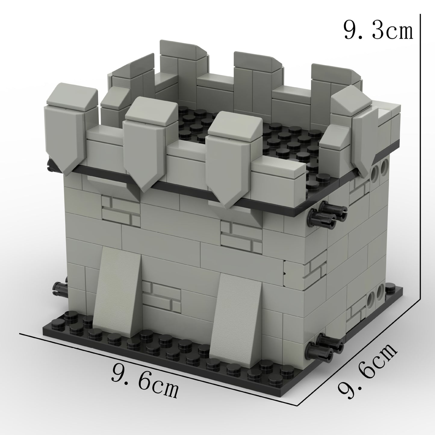 YEIBOBO ! DIY Military Series Building Bricks Model Set, Simulation Military War Scene Equipment Accessories for Kids 6+ (Medieval Wall-1567pcs)