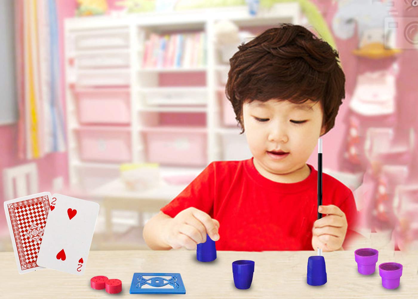 YEIBOBO ! Professional Magic Kit for Kids and Adults, Magic Set for Learning More Tricks for Beginners (75pcs)