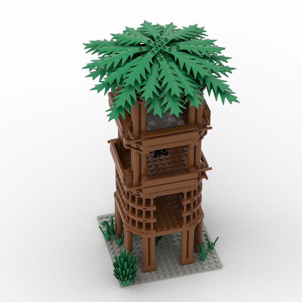 YEIBOBO ! DIY Military Series Building Bricks Model Set, Simulation Military War Scene Equipment Accessories for Kids 6+ (Wooden Tower-396pcs)