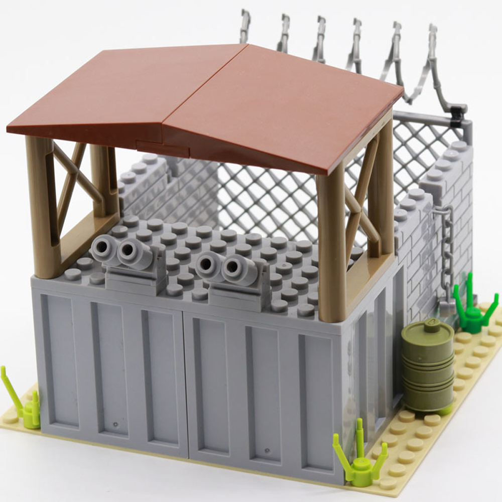 YEIBOBO ! DIY Military Series Building Bricks Model Set, Simulation Military War Scene Equipment Accessories (Guard House-69pcs)