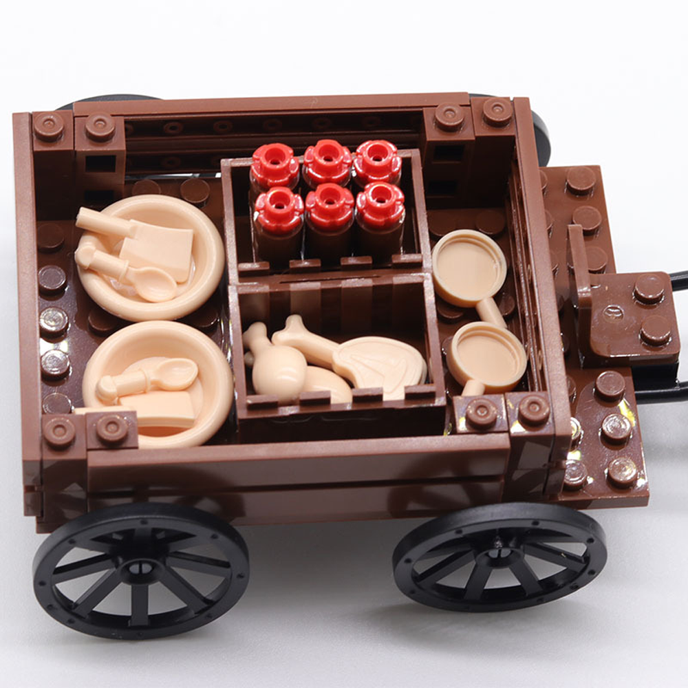 Bricks Model Set, Simulation Military War Scene Equipment Accessories for Kids 6+ (Grain Carriage-50pcs)