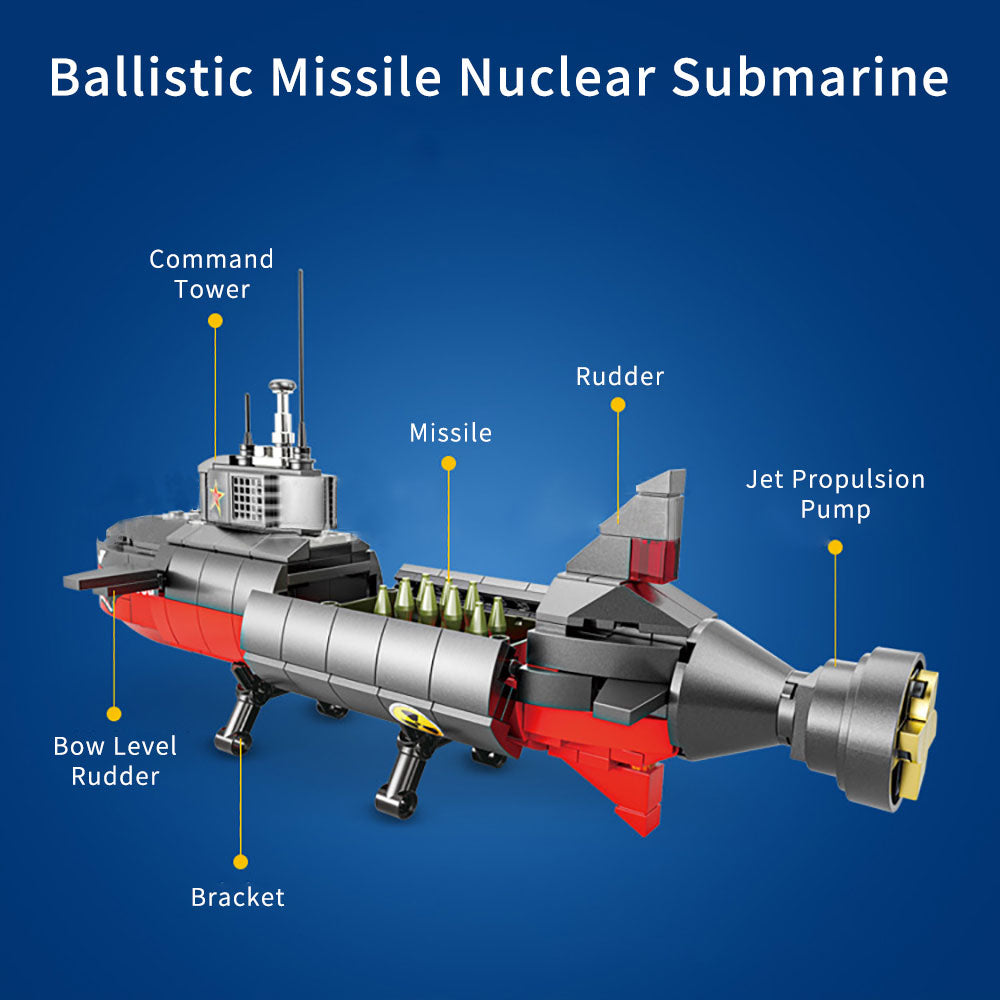 YEIBOBO ! Nuclear Submarine Building Block Sets, 1 : 20 Military Submarine Toys with Figure for Kids Adults, Boys Submarine Model Gifts XJ-823B (472PCS)