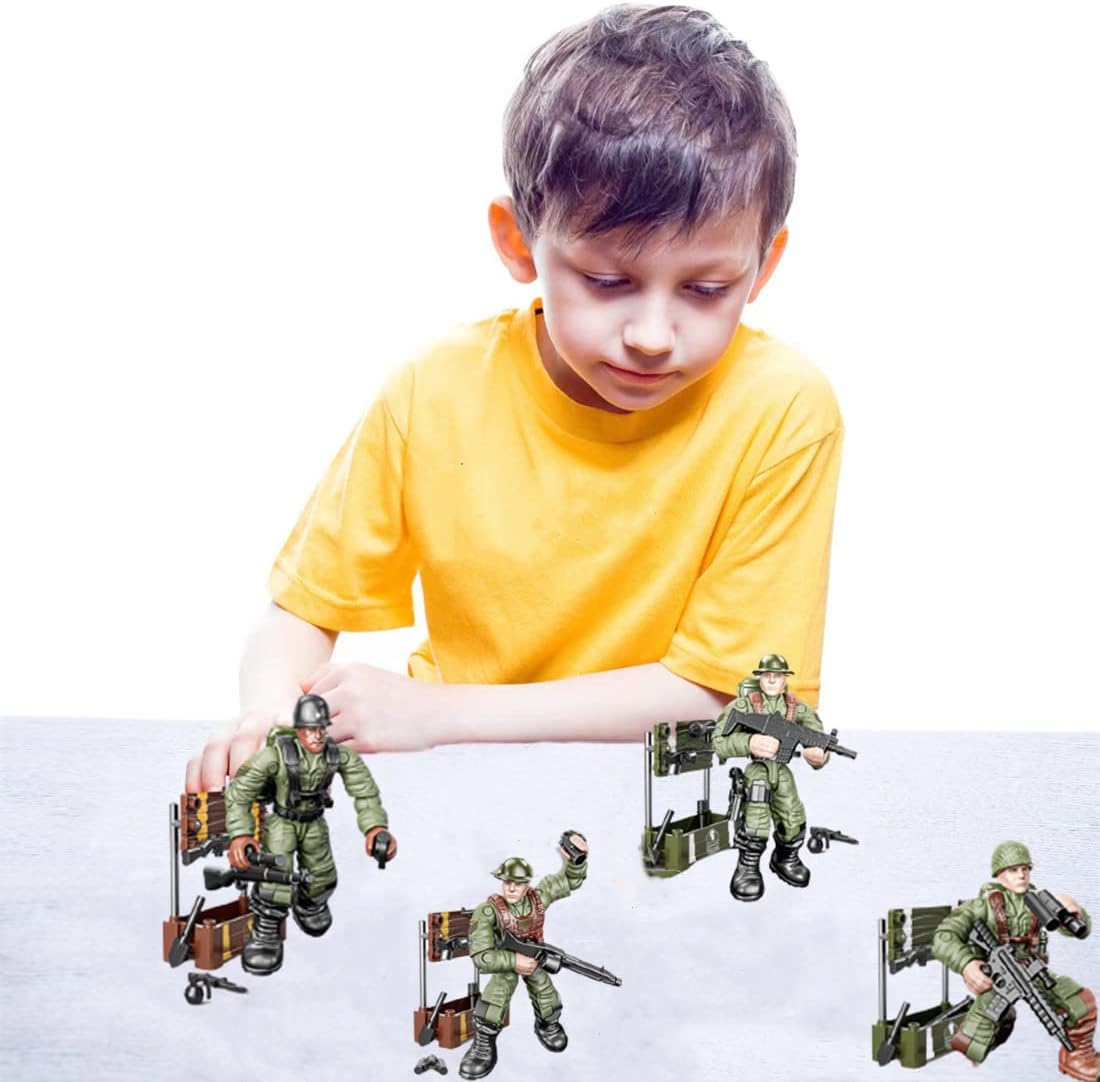 YEIBOBO ! Army Men Set Military Action Figures Mini Soldier Model Toys (WWII US Army XJ-9921)