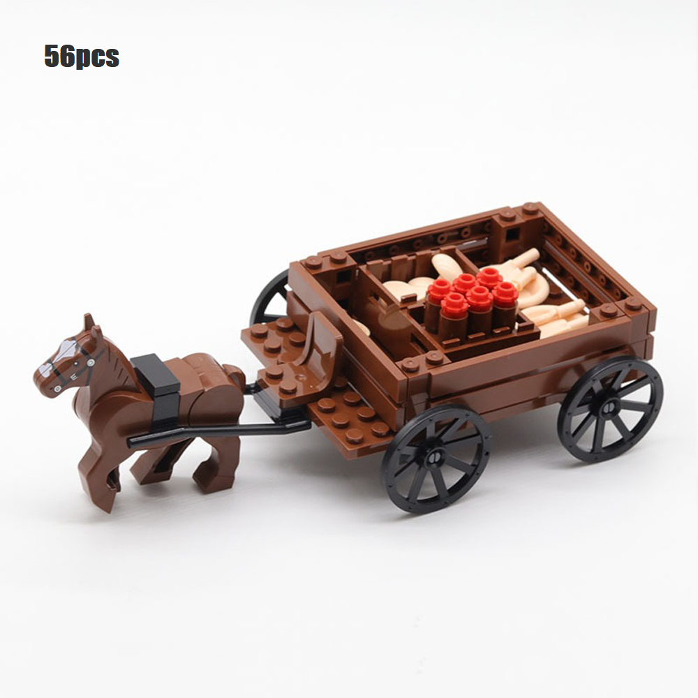 Bricks Model Set, Simulation Military War Scene Equipment Accessories for Kids 6+ (Grain Carriage-50pcs)
