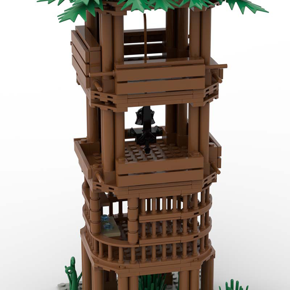 YEIBOBO ! DIY Military Series Building Bricks Model Set, Simulation Military War Scene Equipment Accessories for Kids 6+ (Wooden Tower-396pcs)
