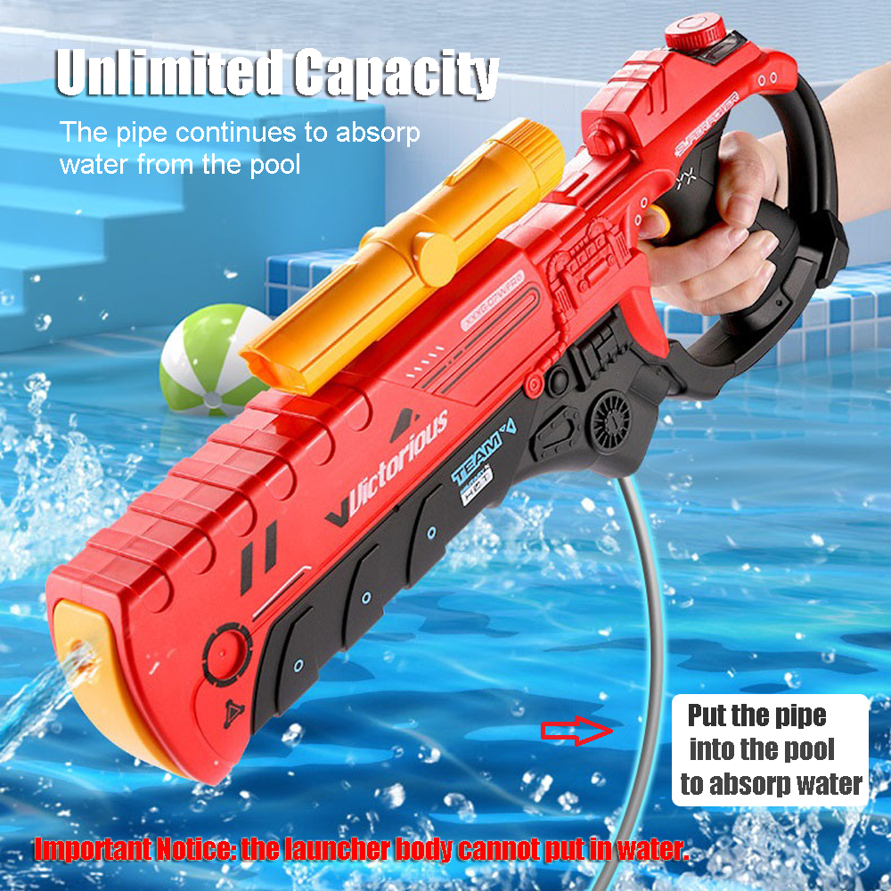 YEIBOBO ! 3-in-1 Electric Water Gun for Kids & Adults with 300CC+1000CC+Unlimited Capacity, Long Distance Up to 33 FT Range, Swimming Pool Beach Water War Party Games (Blue)