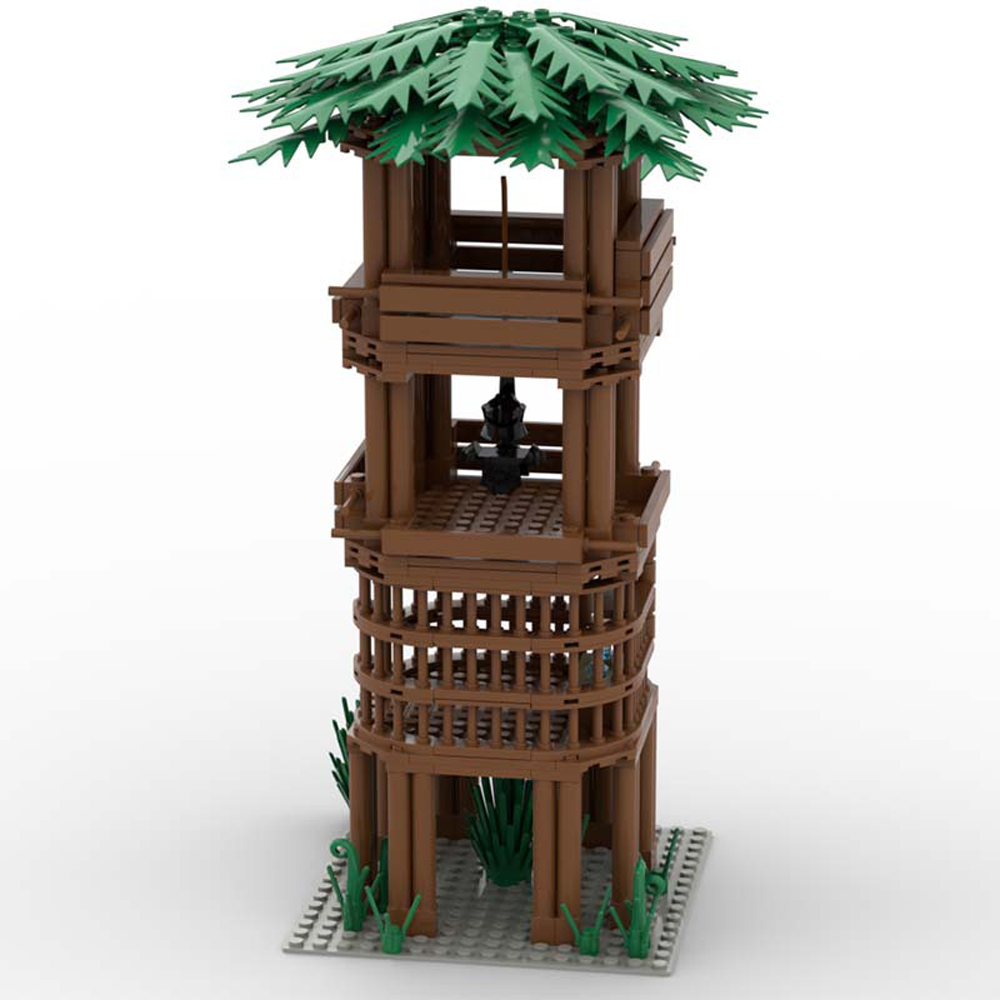 YEIBOBO ! DIY Military Series Building Bricks Model Set, Simulation Military War Scene Equipment Accessories for Kids 6+ (Wooden Tower-396pcs)