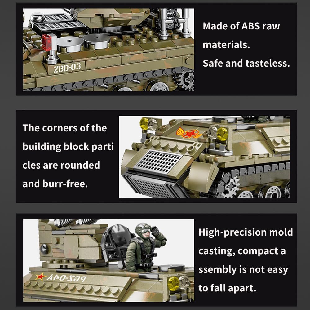 YEIBOBO ! !Military Tank Building Blocks Set with Soldier Figures, 572PCS Tank Destroyer Vehicle Building Kit, Historical Collection Model for Boys Adult XJ-820A