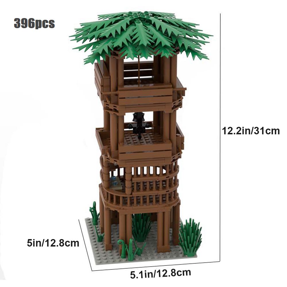 YEIBOBO ! DIY Military Series Building Bricks Model Set, Simulation Military War Scene Equipment Accessories for Kids 6+ (Wooden Tower-396pcs)