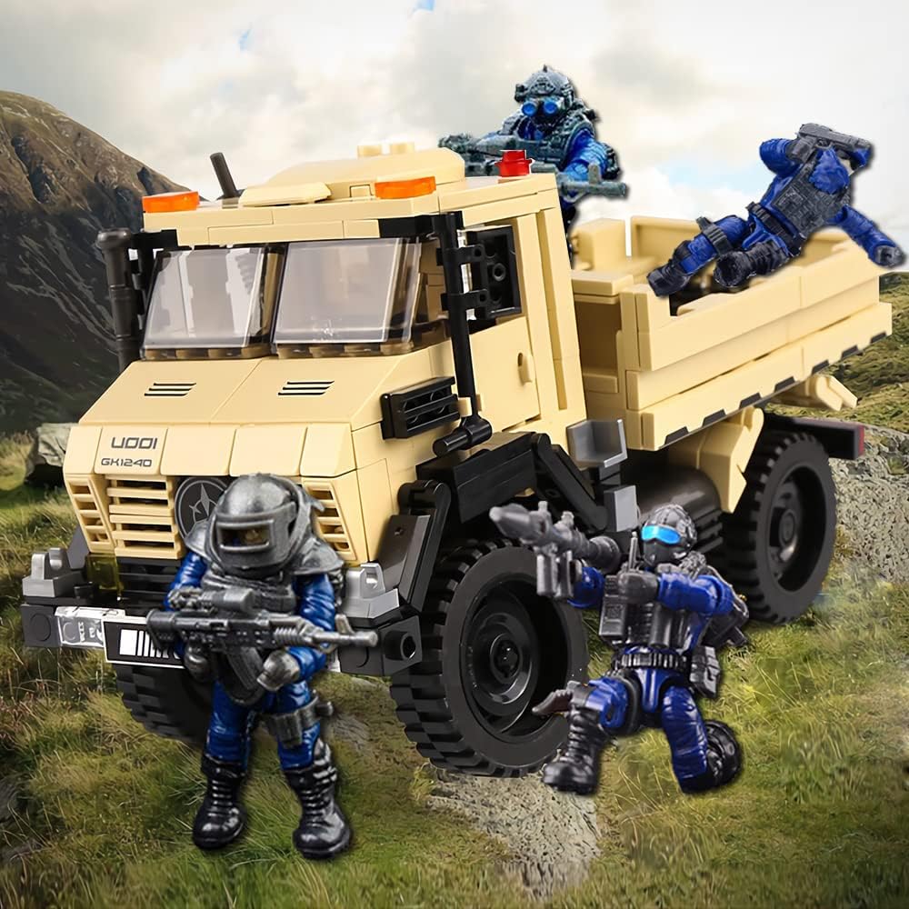YEIBOBO ! Military Building Kit, Transporter Armored Vehicle Building Blocks Set for Kids 6+ (Super Truck-529pcs)