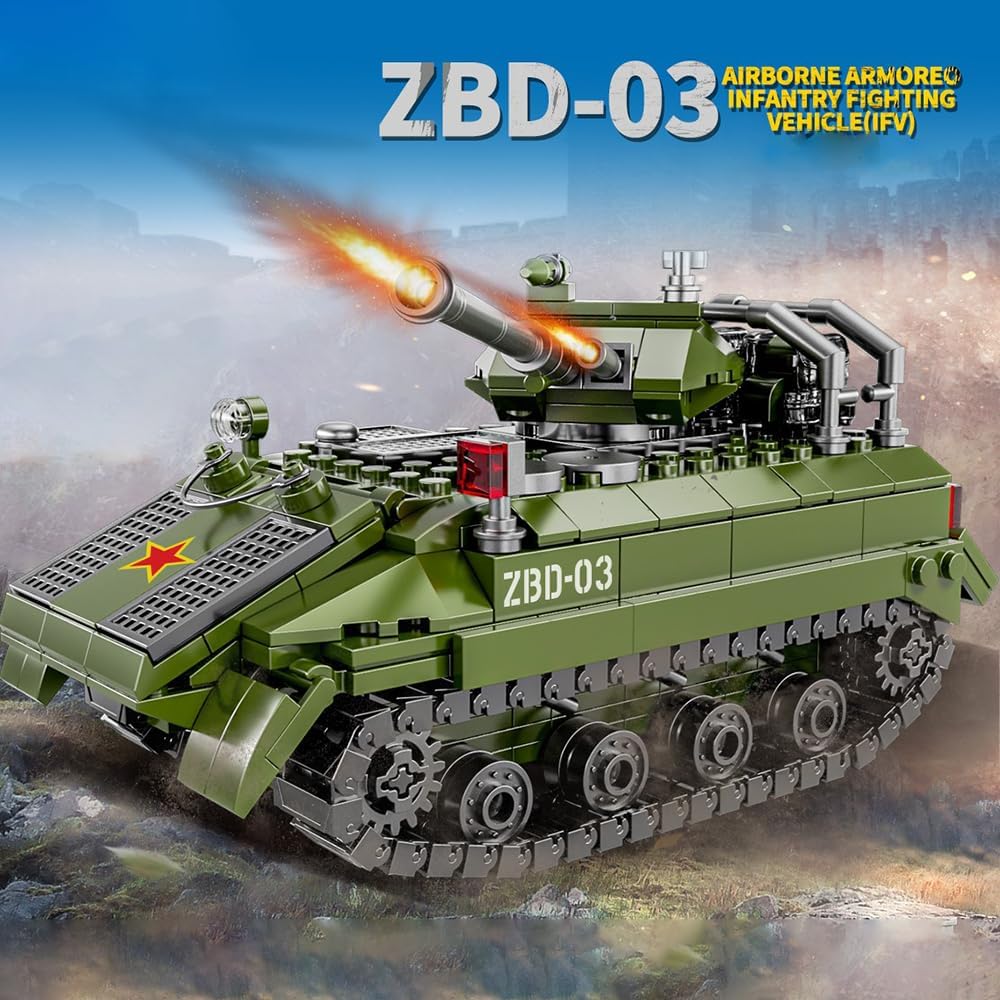 YEIBOBO ! !Military Tank Building Blocks Set with Soldier Figures, 572PCS Tank Destroyer Vehicle Building Kit, Historical Collection Model for Boys Adult XJ-820A