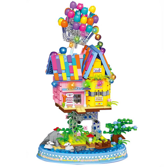 YEIBOBO !The balloon flying house building block set has 931 particles and a light beam. It is suitable for children over 6 years old or adults. It is the best choice for home decoration or gift giving.