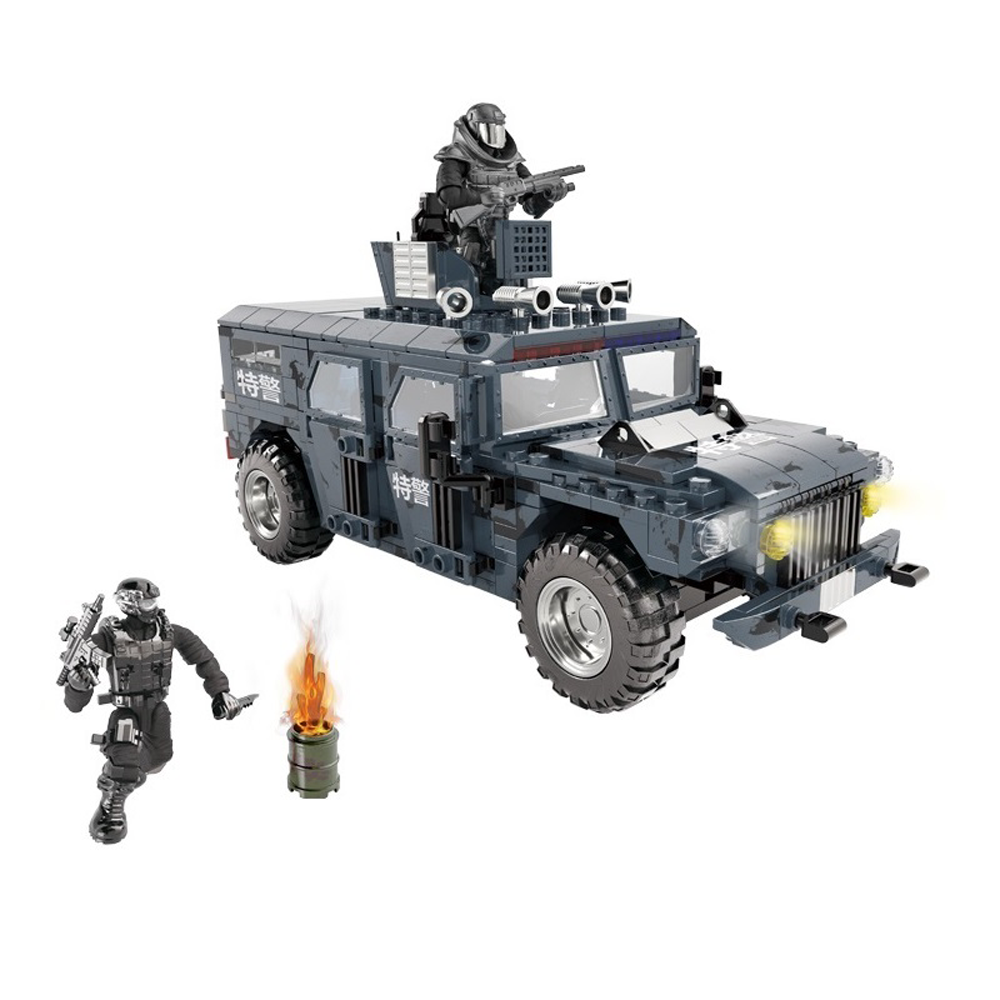 YEIBOBO ! Military Building Kit, Army Armored Vehicle Building Blocks Set with Action Figures - 618PCS (Saber-Toothed Armored Personnel Carrier XJ-792D)