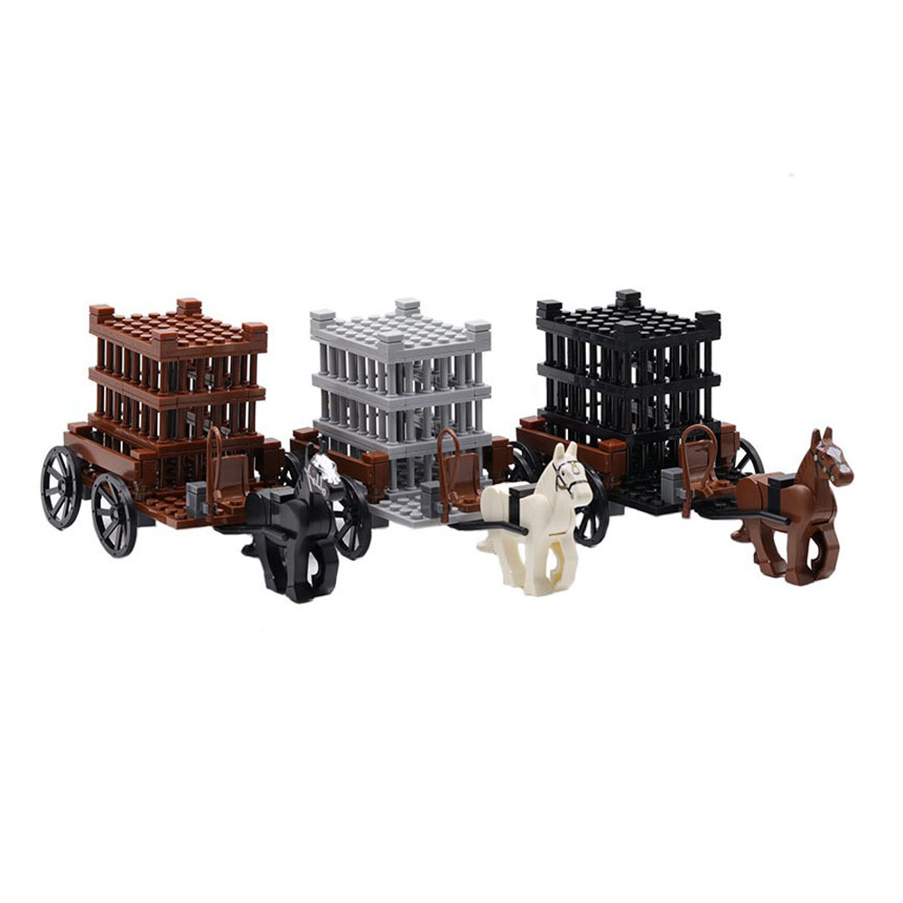 YEIBOBO ! DIY Military Series Building Bricks Model Set, Simulation Military War Scene Equipment Accessories (Prisoner Carriage-66pcs*3)