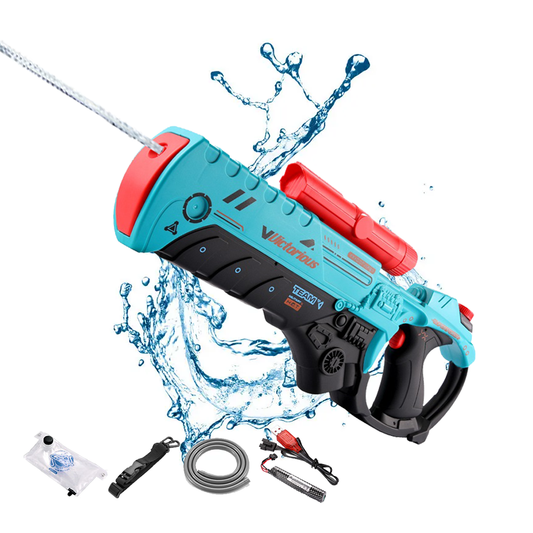 YEIBOBO ! 3-in-1 Electric Water Gun for Kids & Adults with 300CC+1000CC+Unlimited Capacity, Long Distance Up to 33 FT Range, Swimming Pool Beach Water War Party Games (Blue)