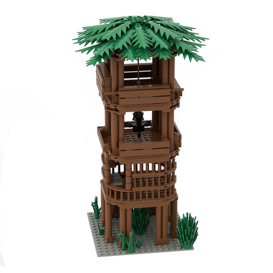 YEIBOBO ! DIY Military Series Building Bricks Model Set, Simulation Military War Scene Equipment Accessories for Kids 6+ (Wooden Tower-396pcs)