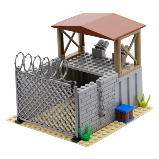 YEIBOBO ! DIY Military Series Building Bricks Model Set, Simulation Military War Scene Equipment Accessories (Guard House-69pcs)