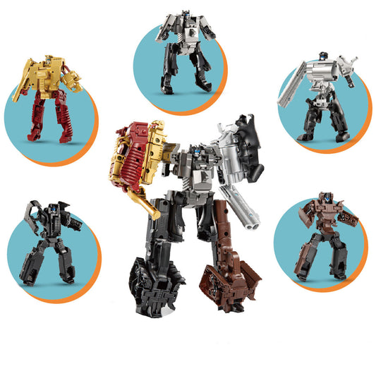 YEIBOBO ! mini Transforming Toys 5-in-1 Robot for Boys 4-12 Age