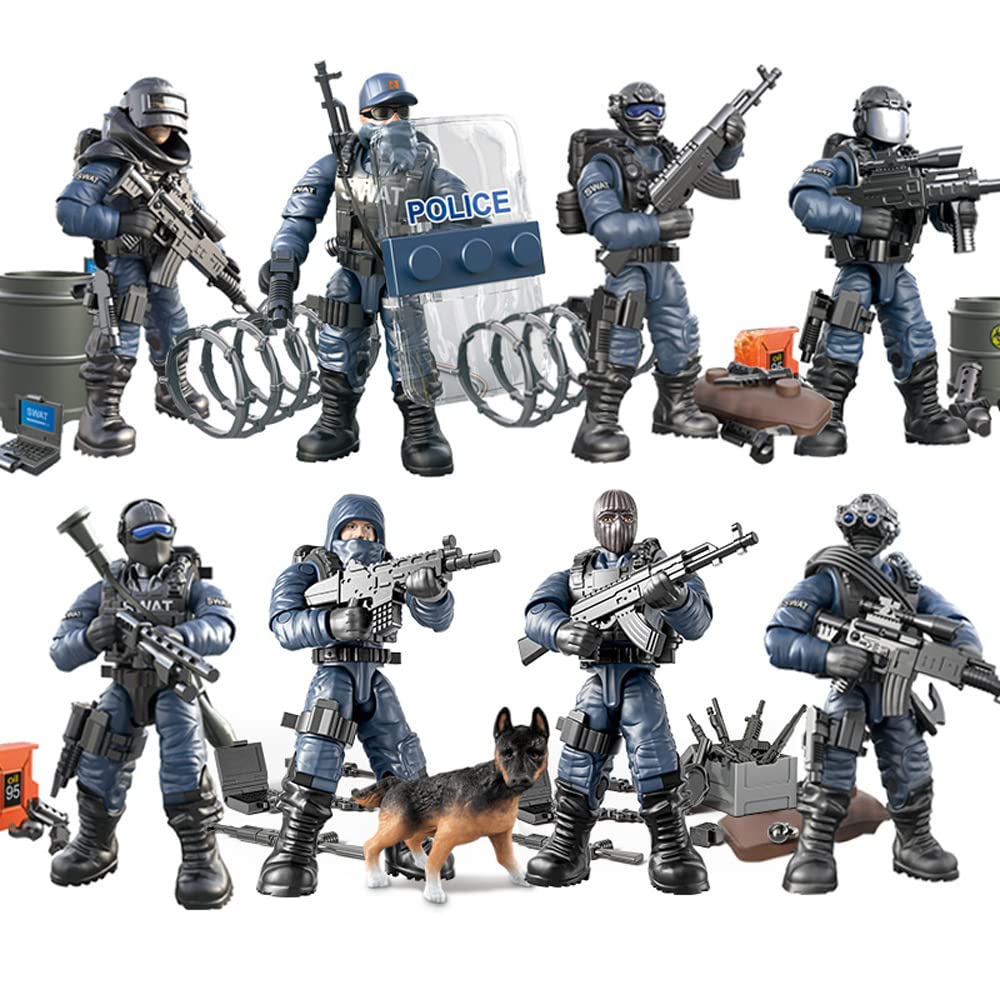 YEIBOBO ! Special Forces Mini Military Action Figure with Weapons and Accessories (Lightning SWAT Team XJ-9902)