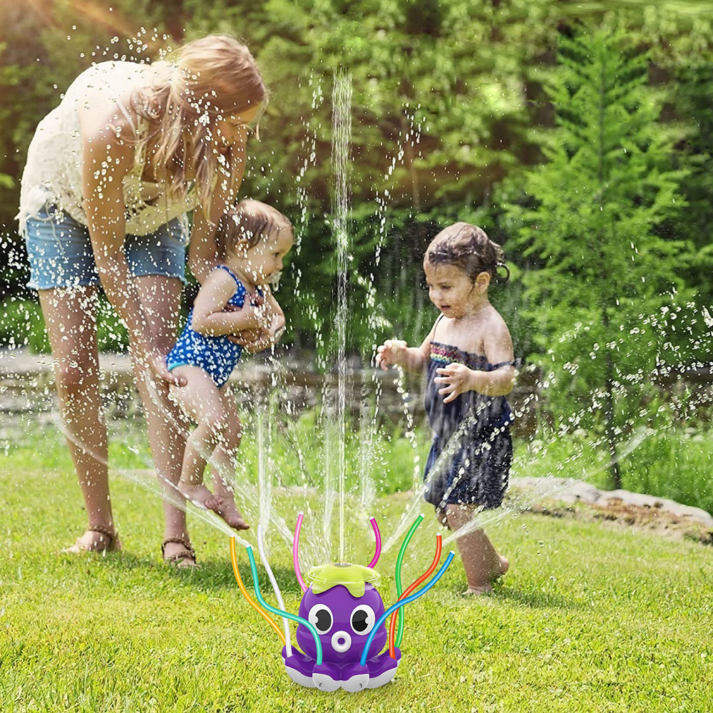 YEIBOBO ! Outdoor Water Spray Sprinkler for Kids and Toddlers 3+ Years Old Boy Girl, Summer Outside Toys Backyard Games with 8 Wiggle Tubes, Compatible with Garden Hose