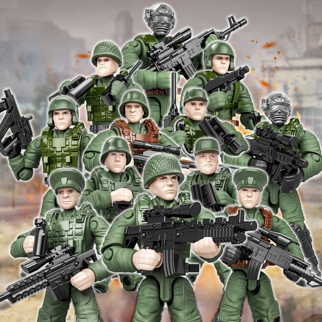 YEIBOBO ! Minifigures Blind Bags, Military Action Figures with Weapons and Accessories Mystery Pack Thunder Special Forces