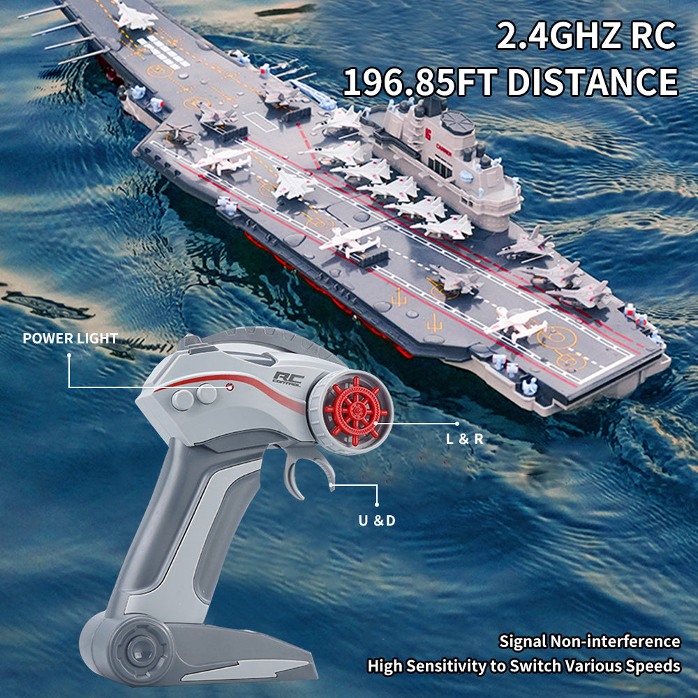 YEIBOBO ! Large 4 Channels RC Aircraft Carrier Toy, Battleship Toy Model Boat JY-9801