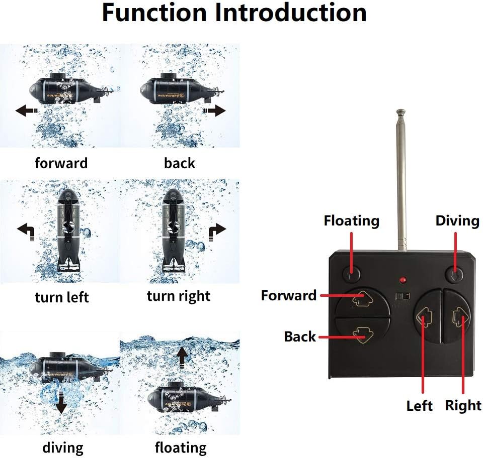 YEIBOBO ! 6 Channels Mini RC Submarine Toy