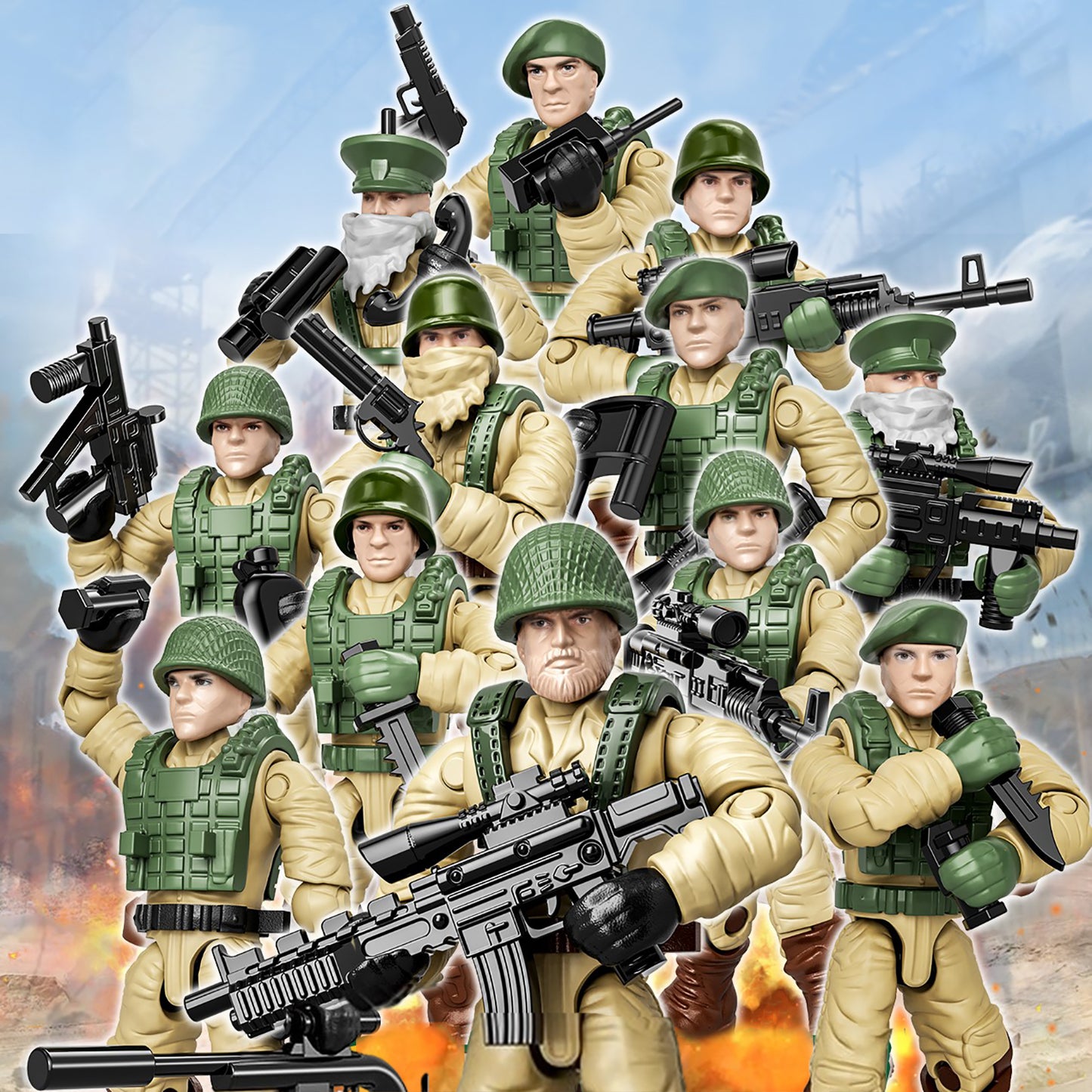 YEIBOBO ! Minifigures Blind Bags, Military Action Figures with Weapons and Accessories Mystery Pack Thunder Special Forces