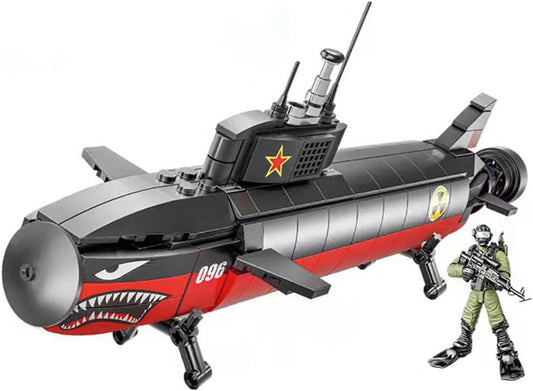 YEIBOBO ! Nuclear Submarine Building Block Sets, 1 : 20 Military Submarine Toys with Figure for Kids Adults, Boys Submarine Model Gifts XJ-823B (472PCS)