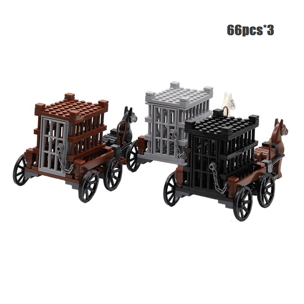 YEIBOBO ! DIY Military Series Building Bricks Model Set, Simulation Military War Scene Equipment Accessories (Prisoner Carriage-66pcs*3)