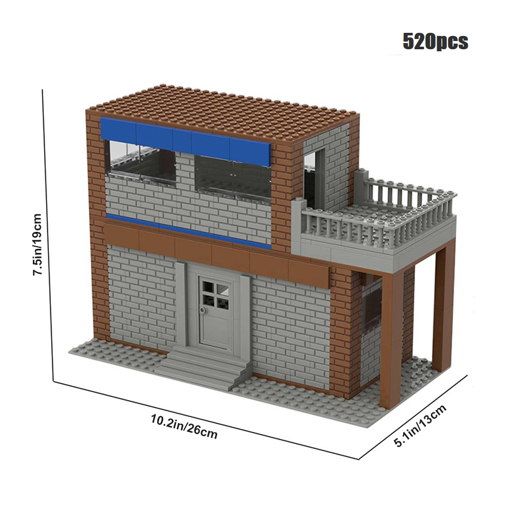 YEIBOBO ! DIY Military Series Building Bricks Model Set, Simulation Military War Scene Equipment Accessories for Kids 6+ (Double Deck Terrace-520pcs)