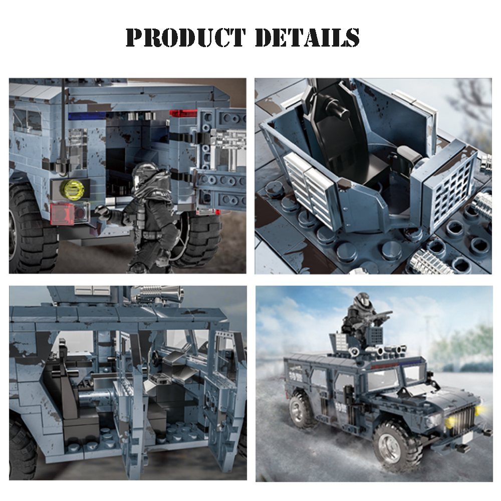 YEIBOBO ! Military Building Kit, Army Armored Vehicle Building Blocks Set with Action Figures - 618PCS (Saber-Toothed Armored Personnel Carrier XJ-792D)