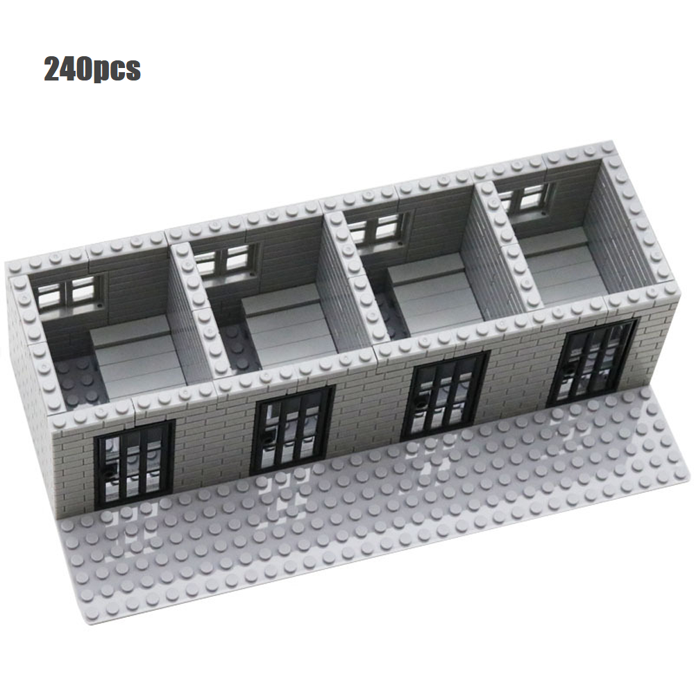 YEIBOBO ! DIY Military Series Building Bricks Model Set, Simulation Military War Scene Equipment Accessories for Kids 6+ (Jail-240pcs)