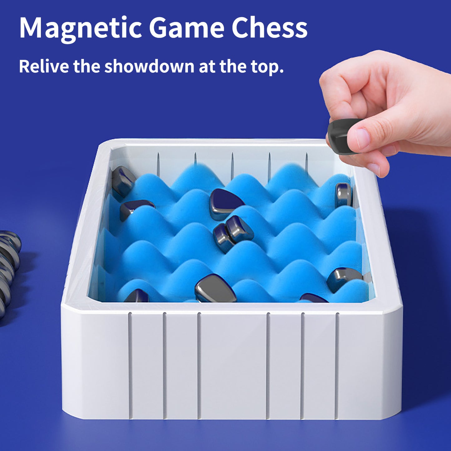 YEIBOBO ! Magnetic Chess Game with Stones, 2024 New Magnet Game for Kids Adults, Chess Board with Sponge Grid and Rope, Game Board Party Supplies for Family