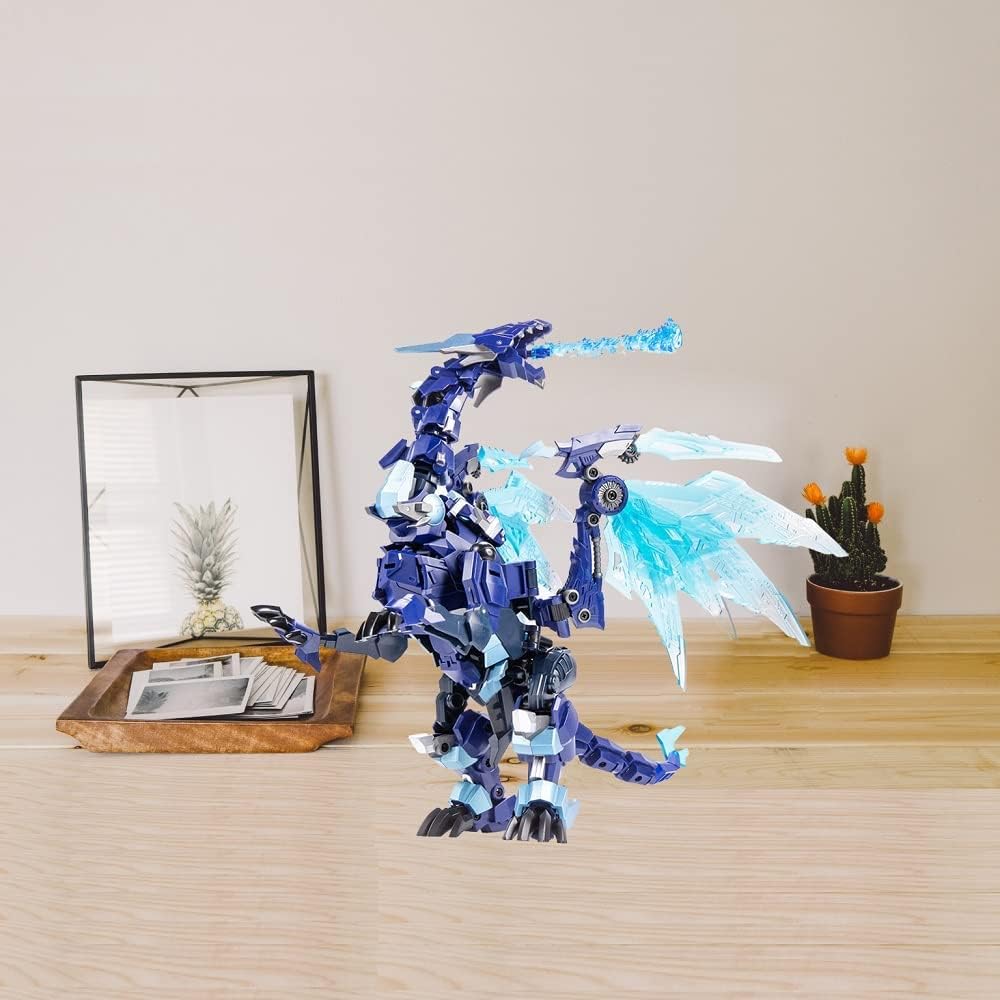 YEIBOBO ! 2-in-1 Flying Dragon Robot Transforming Toys (Blue Freeze Devil)