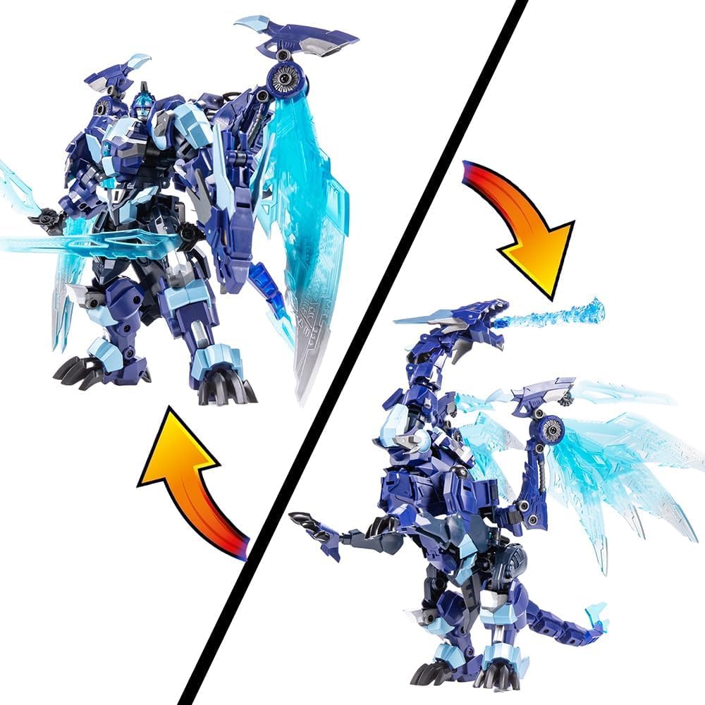 YEIBOBO ! 2-in-1 Flying Dragon Robot Transforming Toys (Blue Freeze Devil)