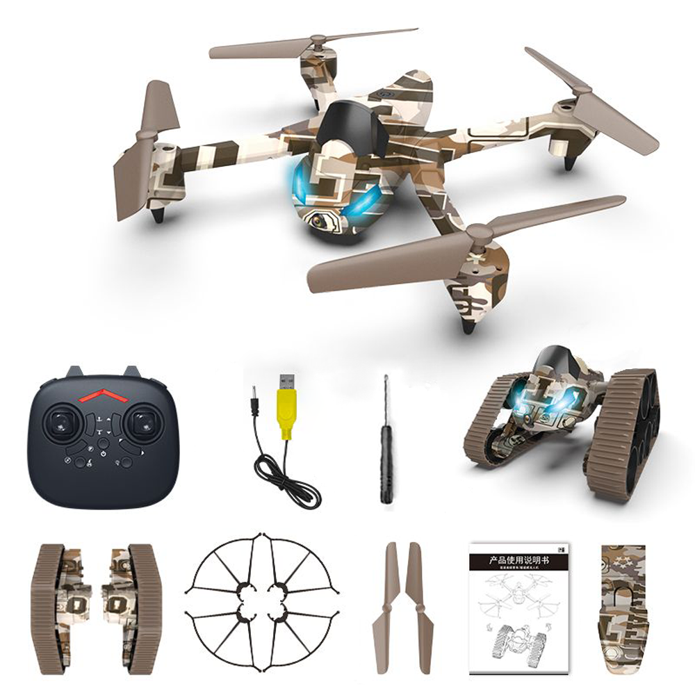 YEIBOBO ! 2-in-1 Transforming Scout Tank and 2.4G RC Quadcopter Drone with 300,000 Pixel HD Camera, Drones for Kids 8-12