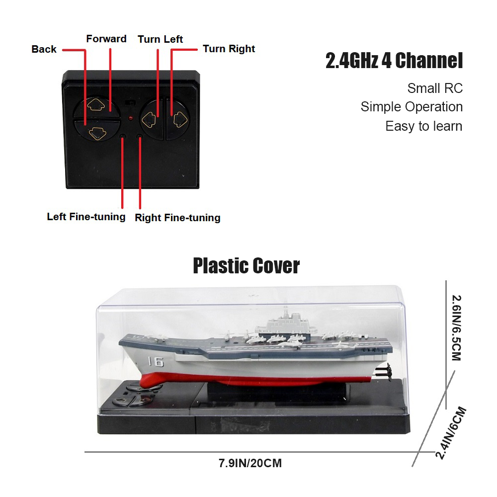 YEIBOBO ! 4 Channels Mini RC Military Aircraft Carrier Toy