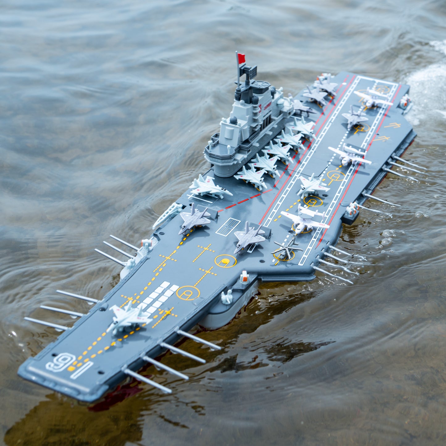 YEIBOBO ! Large 4 Channels RC Aircraft Carrier Toy, Battleship Toy Model Boat JY-9801