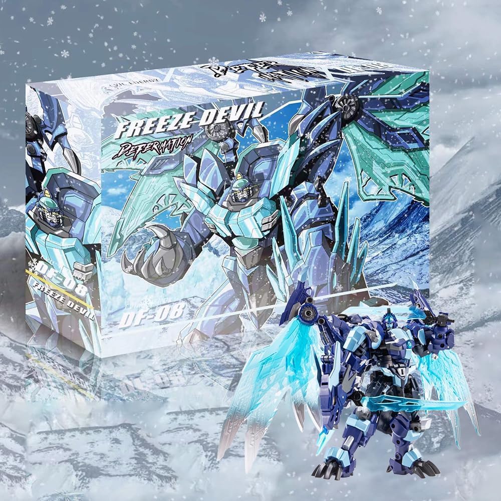 YEIBOBO ! 2-in-1 Flying Dragon Robot Transforming Toys (Blue Freeze Devil)