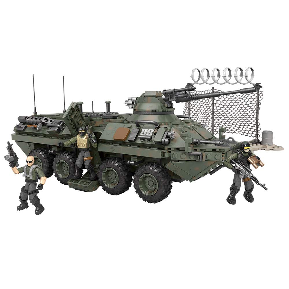 YEIBOBO ! Military Building Kit, Army Armored Vehicle Building Blocks Set with Action Figures - 1512PCS (M1127 - Stryker Vehicle (IFV) XJ-787A)